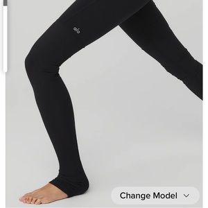 ALO black extra long over the foot leggings size xs